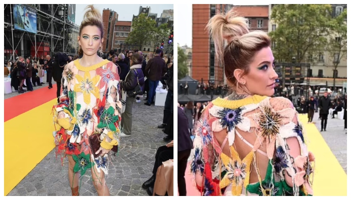 Paris Jackson shows off unique sense of style in bold floral crochet dress: Photos