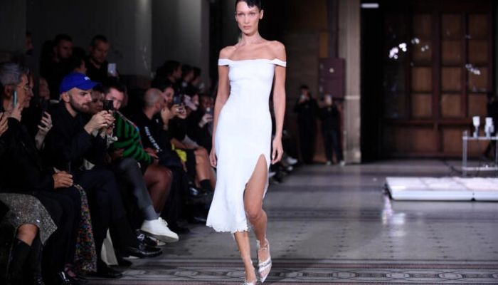 Bella Hadids spray on dress: Paris fashion week highlights
