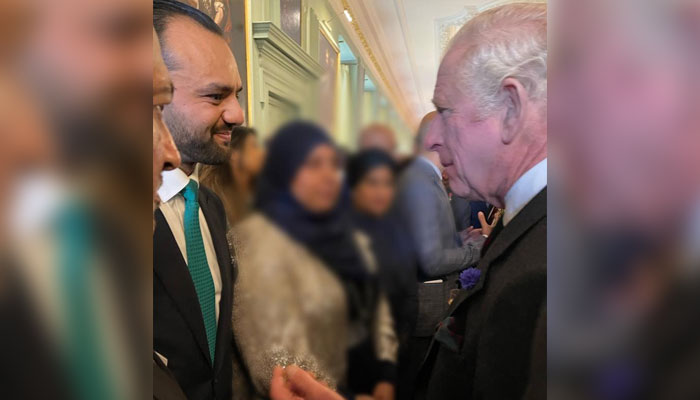Honorary Ambassador-at-large on Investment Zeeshaan Shah (left) and King Charles III. — Geo.tv