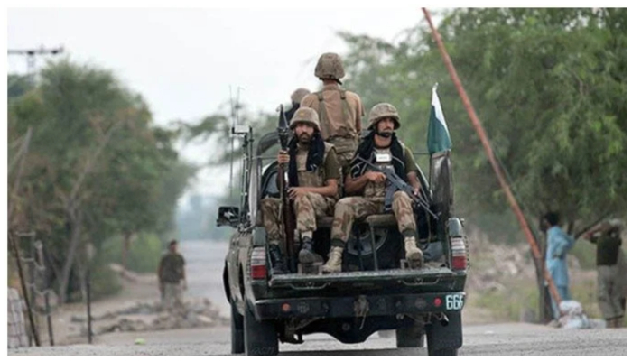 Pakistan Army personnel travelling on a military vehicle. — AFP/ File