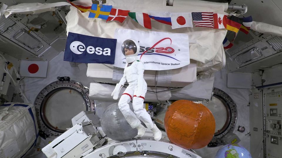 A handout picture shows Europes first female commander of the ISS, ESA astronaut Samantha Cristoforettis lookalike Barbie doll at the International Space Station (ISS). — Reuters