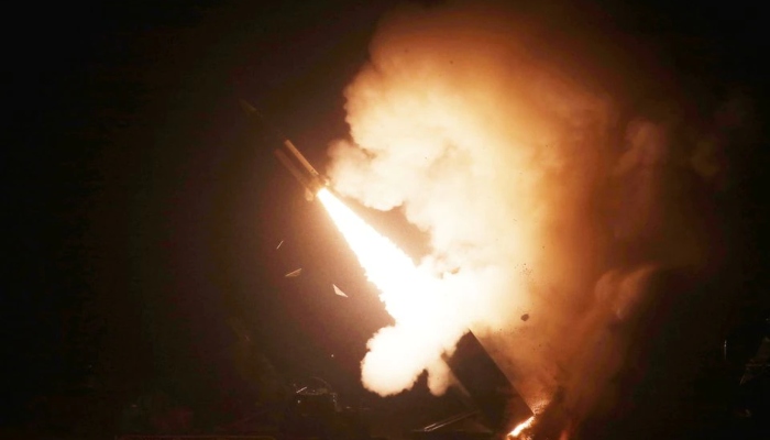 A surface-to-surface missile is fired into the sea off the east coast in this handout picture provided by the Defense Ministry, South Korea, October 5, 2022. — Reuters