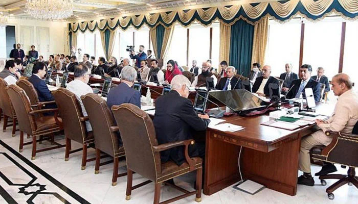 Prime Minister Shehbaz Sharif during cabinet meeting. —APP/ File