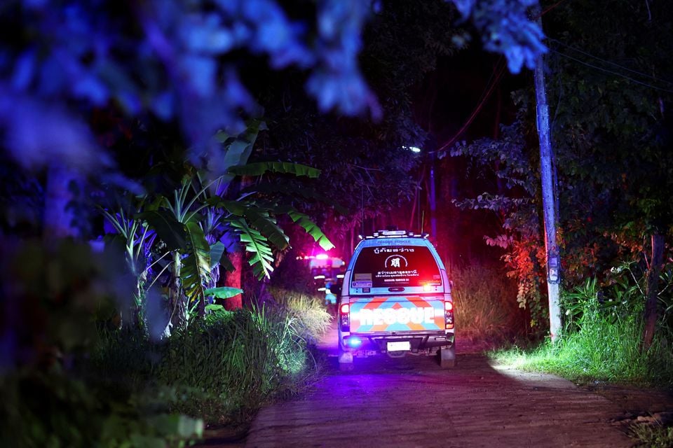 A car carrying a body of a shooter Panya Khamrap is seen near a day care center which was the scene of a mass shooting, in the town of Uthai Sawan, around 500 km northeast of Bangkok in the province of Nong Bua Lam Phu, Thailand October 6, 2022.