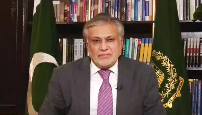 Federal Minister for Finance and Revenue Ishaq Dar. — Youtube Screengrab via Geo News
