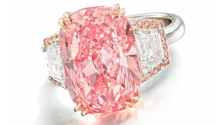 The stone is the second-largest pink diamond to be sold at auction.— AFP