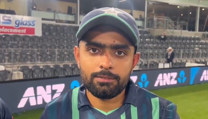 Pakistan skipper Babar Azam speaks during a video released by the Pakistan Cricket Board (PCB) at New ZealandsHagley Oval, on October 8, 2022. — Twitter/TheRealPCB