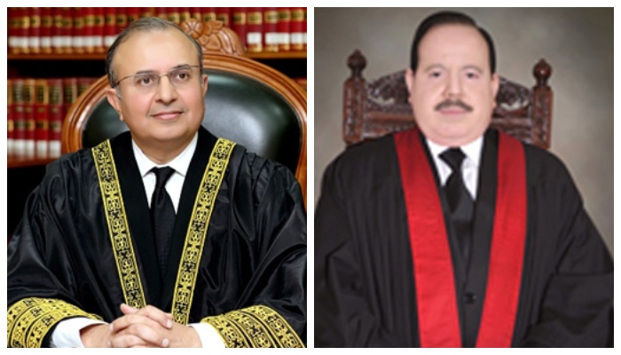 Justice Sardar Tariq Masood (left) andJustice Mansoor Ali Shah. — Supreme Courts website