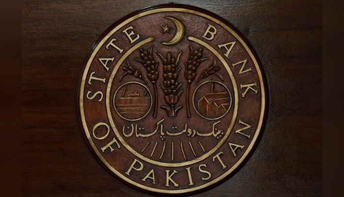 A logo of the State Bank of Pakistan (SBP) is pictured on a reception desk at the head office in Karachi, Pakistan July 16, 2019. — Reuters/File