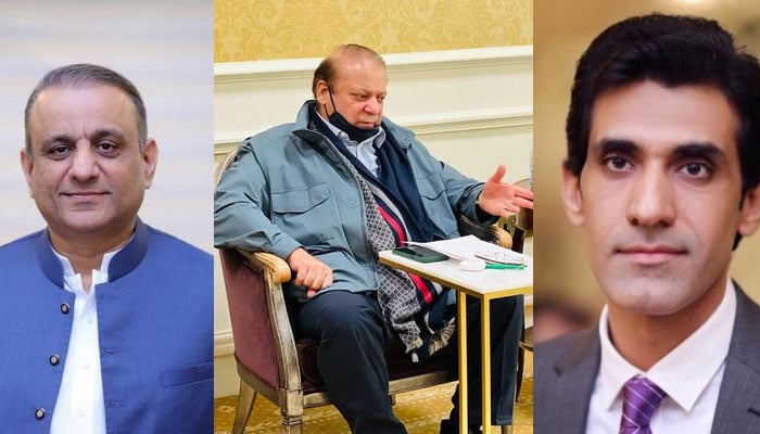 Awn Chaudhry, Aleem Khan call on Nawaz Sharif in London