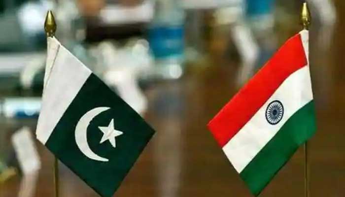 The flags of Pakistan and India. —File