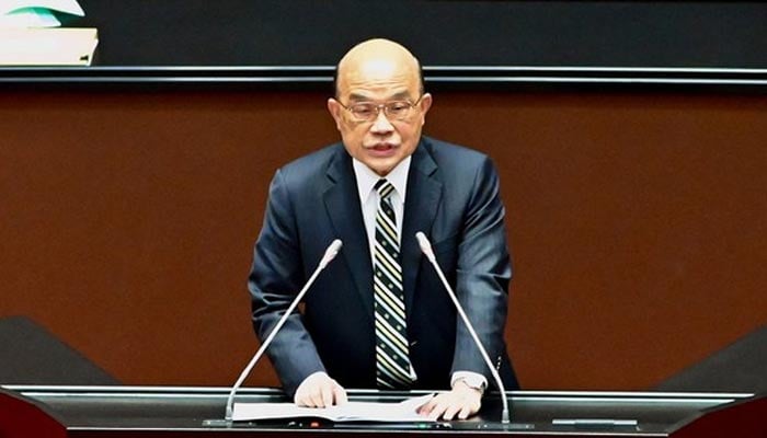 Taiwans Premier Su Tseng-chang speaks during a session of the parliament in Taipei. — AFP/File