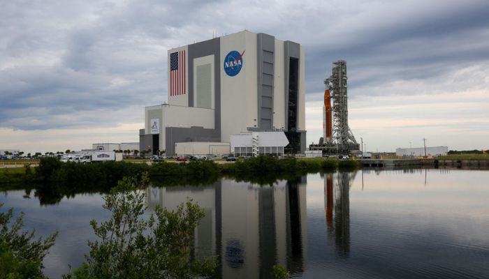 Artemis 1 moon rocket is rolled back to the Vehicle Assembly Building off its lauchpad, after postponing the much-anticipated mission a third time due to the arrival of Hurricane Ian and other technical problems, in Cape Canaveral, Florida, U.S. September 27, 2022.— Reuters