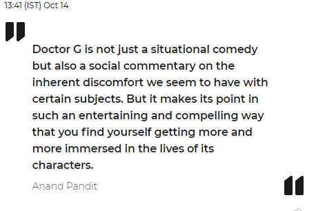 Ayushmann Khurranas Doctor G movie Review: Good content but less comedic
