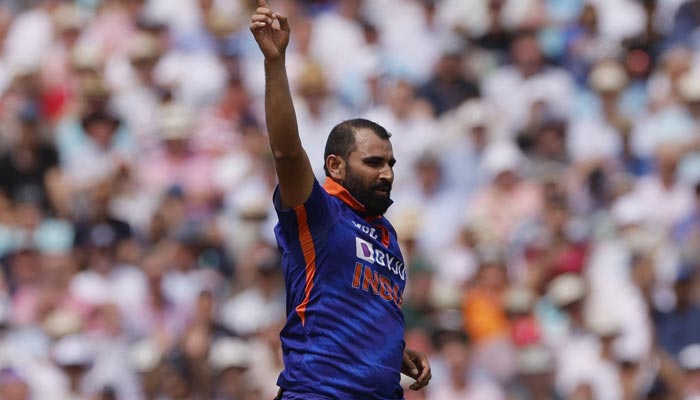 Indias Mohammed Shami celebrates after taking the wicket of Englands Craig. — Reuters/File