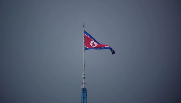 A North Korean flag flutters at the propaganda village of Gijungdong in North Korea, in this picture taken near the truce village of Panmunjom inside the demilitarized zone (DMZ) separating the two Koreas, South Korea, July 19, 2022.— Reuters