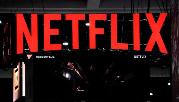 Signage at the Netflix booth is seen on the convention floor at Comic-Con International in San Diego, California, US, July 21, 2022.— Reuters