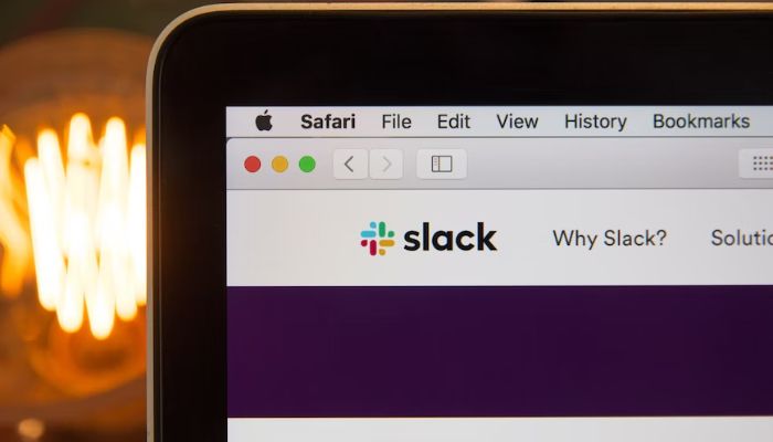 A screen showing Slack app open.— Unsplash