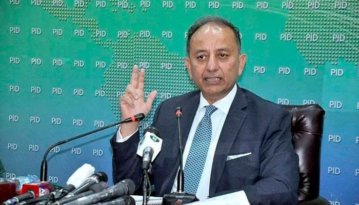 Minister of State for Petroleum Musadik Malik speaking to media in this undated file photo. -APP