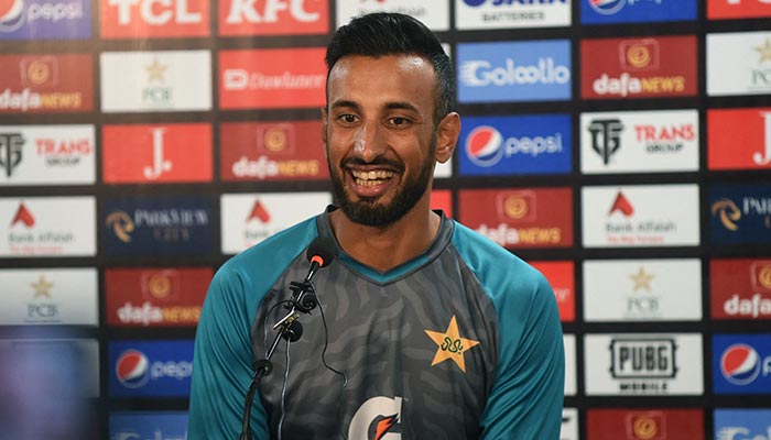 Pakistans cricketer Shan Masood speaks during a press conference at the National Cricket Stadium in Karachi on September 17, 2022, ahead of their first Twenty20 cricket match against England. — AFP/File