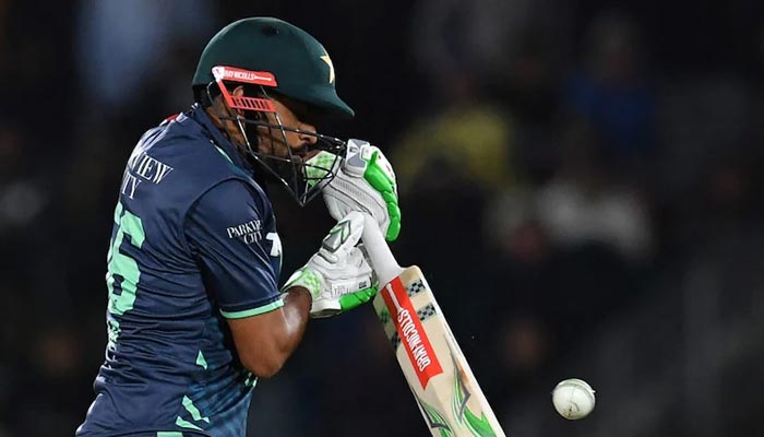 Pakistan skipper Babar Azam plays a shot in this undated photo. — AFP/File
