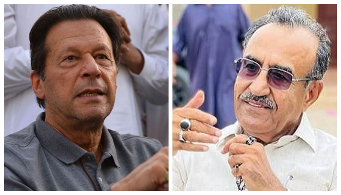 PTI Chairman Imran Khan and MNA-elect Abdul Hakeem Baloch. — AFP/Facebook/File