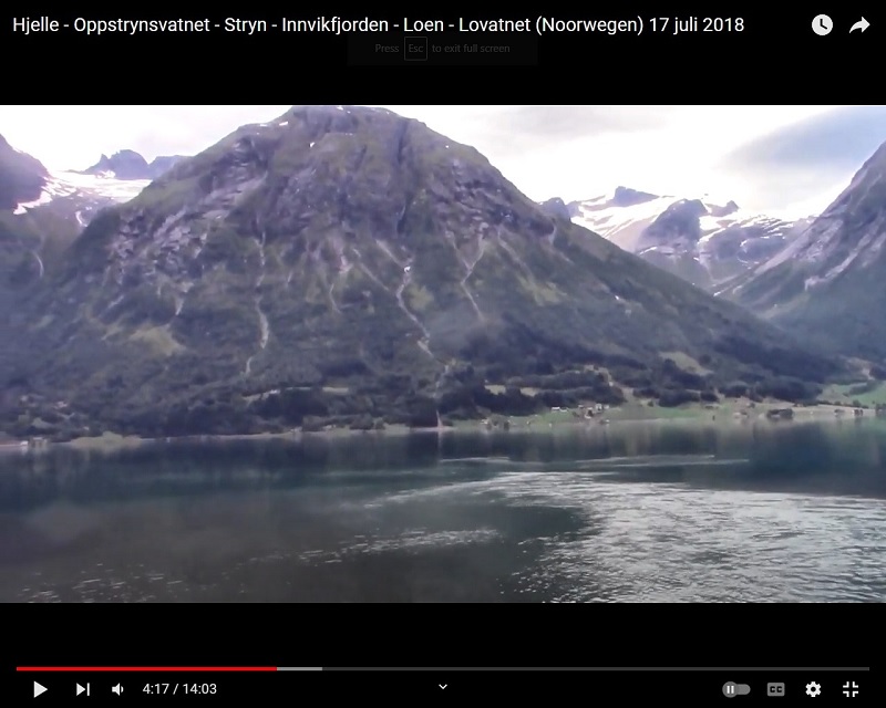 A YouTube screengrab showing the Norwegian lake.