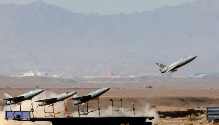 A drone is launched during a military exercise in an undisclosed location in Iran, in this handout image obtained on August 25, 2022.— Reuters