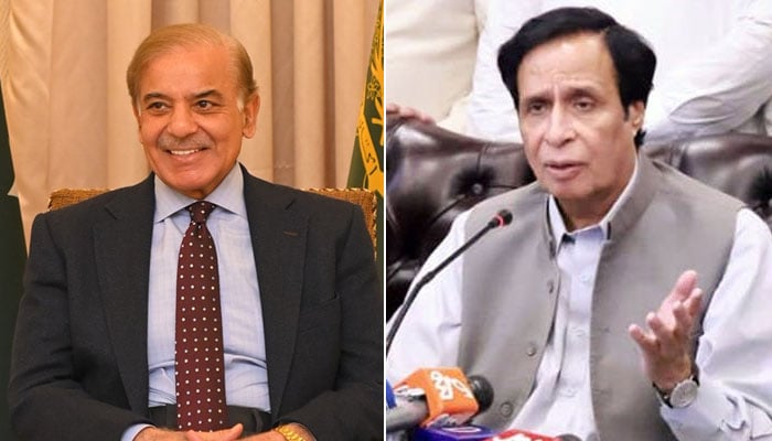 PM Shehbaz Sharif (L) and CM Punjab Pervaiz Elahi. —Shehbaz Sharif/ Pervaiz Elahi/ Facebook