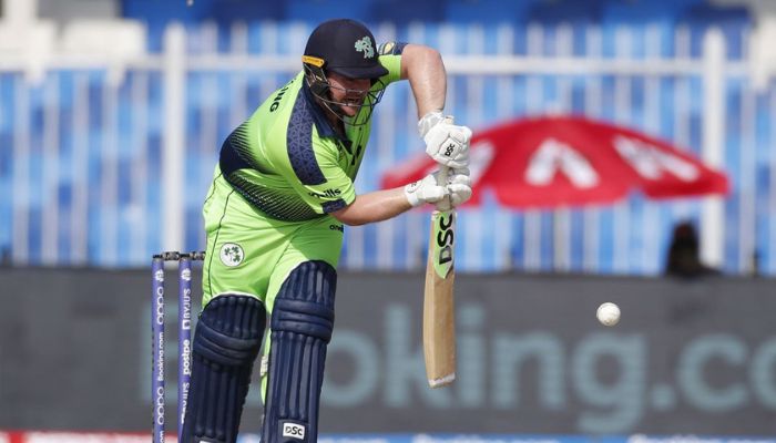 Cricket - ICC Mens T20 World Cup 2021 - Round 1 - Group A - Namibia v Ireland - Sharjah Cricket Stadium, Sharjah, United Arab Emirates - October 22, 2021 Irelands Paul Stirling in action.