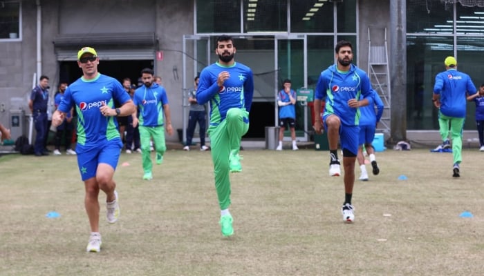 Pakistan cricket team practising at Melbourne Cricket Ground (MGC) on October 21, 2022. — PCB