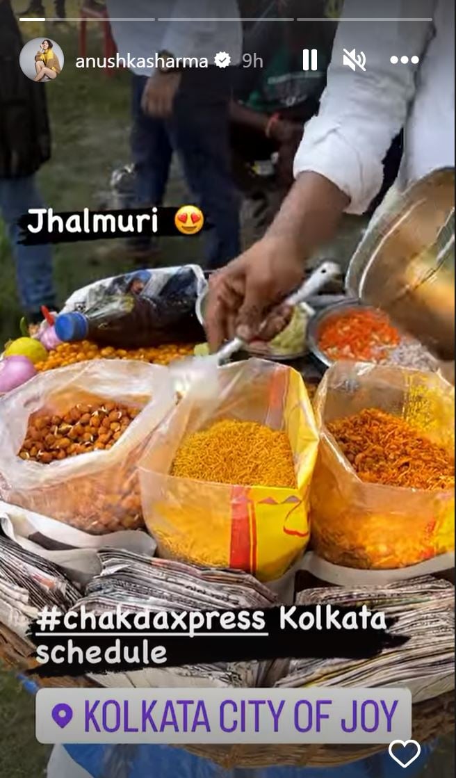 Anuskha Sharma eats Kolkatas street food delicacy while shooting for Chakda Xpress