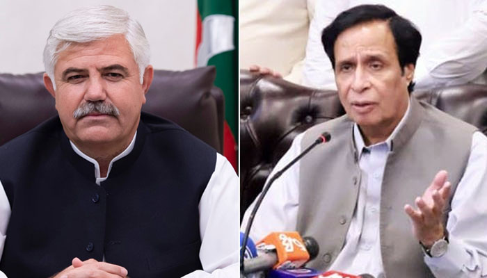 CM Khyber Pakhtunkhwa Mehmood Khan (L) and Punjab CM Pervaiz Elahi. — KP health website/ Pervaiz Elahi Facebook