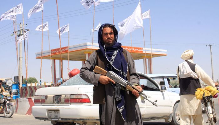 A Taliban fighter looks on as he stands at the city of Ghazni, Afghanistan August 14, 2021.— Reuters