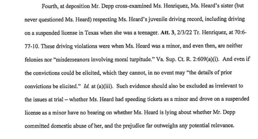 Unsealed Document from Johnny Depp, Amber Heard defamation case