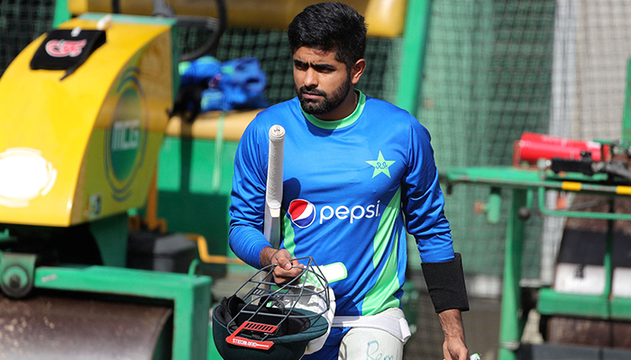 Pakistans captain Babar Azam prepares for the net practice session at the Melbourne Cricket Ground on October 21, 2022, in Melbourne. — AFP