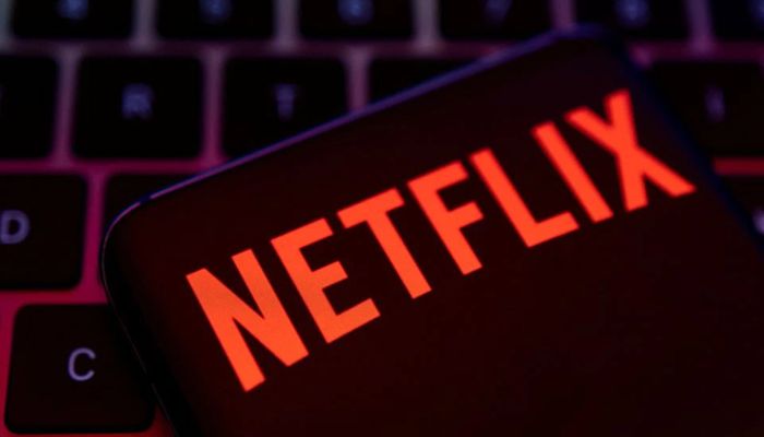 Smartphone with Netflix logo is placed on a keyboard in this illustration taken April 19, 2022.— Reuters