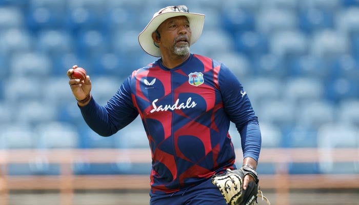 West Indies coach Phil Simmons during nets atNational Cricket Stadium, St Georges, Grenada on March 23, 2022. — Reuters