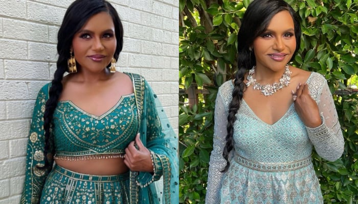 Mindy Kaling opted for traditional Indian attire to celebrate the Hindu festival of lights, Diwali