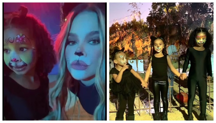 Khloe Kardashian gets into Halloween spirit with ‘girlie kittens’ daughter True and niece