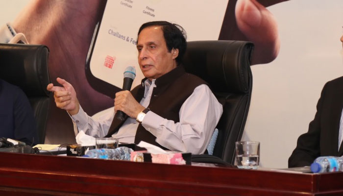 Punjab CM Chaudhry Pervaiz Elahi. Geo News/File