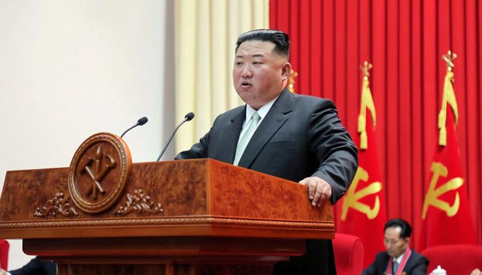 North Korean leader Kim Jong-un speaks during a visit to the Central Officers School of the ruling Workers Party in Pyongyang, North Korea, in this undated photo released on October 18, 2022. — Reuters/File