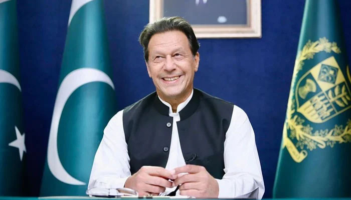 Prime Minister Imran Khan addressing the nation on Friday, April 8, 2022.  — Instagram/Imran Khan