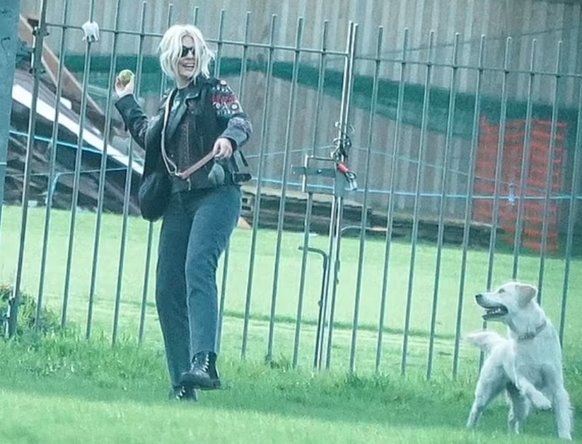 Holly Willoughby sets hearts racing as she steps out to walk her retriever Bailey in park