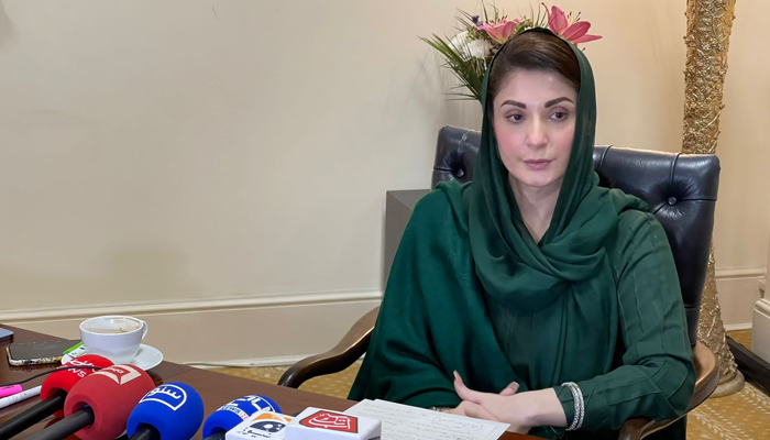 PML-N Vice President Maryam Nawaz holds a press conference in London, on November 1, 2022. — Photo by Murtaza Ali Shah