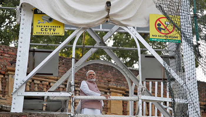 Indias Prime Minister Narendra Modi visits the site of a suspension bridge collapse in Morbi town in the western state of Gujarat, India, November 1, 2022. — Reuters