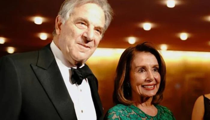 US House Speaker Nancy Pelosi, pictured with husband Paul in 2019, was not in at the time of the attack. — Weekend Australian