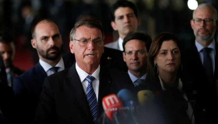 Brazils President Jair Bolsonaro gives a press statement at the Alvorada Palace in Brasilia, Brazil November 1, 2022.— Reuters