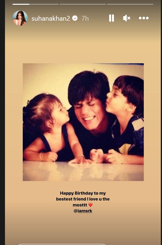 Shah Rukh Khans 57th birthday: Suhana Khan shares a childhood picture to wish him
