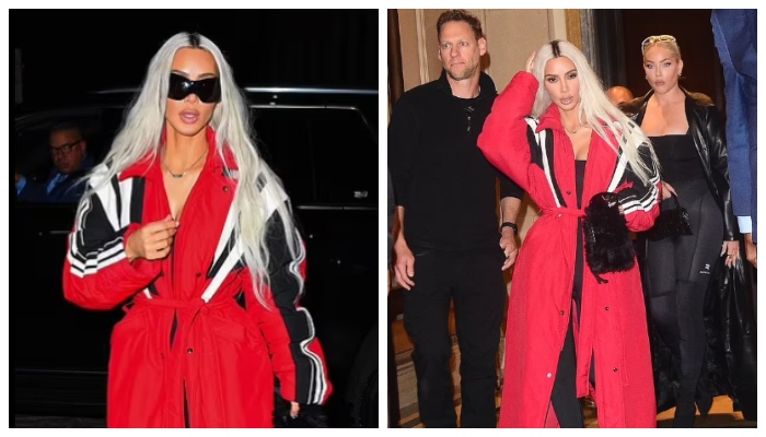 Kim Kardashian looks incredible as she steps out in sporty red coat in NYC